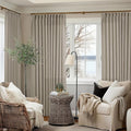Burlywood Birch 90 Inches Long 70 Inch Wide Linen Curtains Pinch Pleated | by Twodrapes