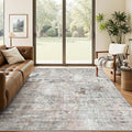 Soalmost Abstract Area Rug 6x9 for Living Room Washable Rugs Pink/Grey | by Soalmost