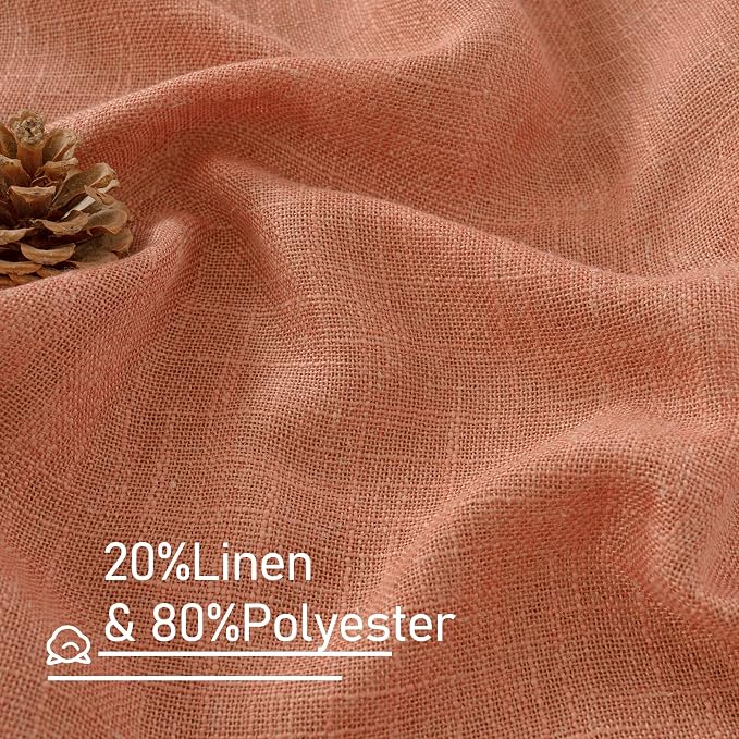95 Inches Long Terracotta Linen Curtains - Image 2