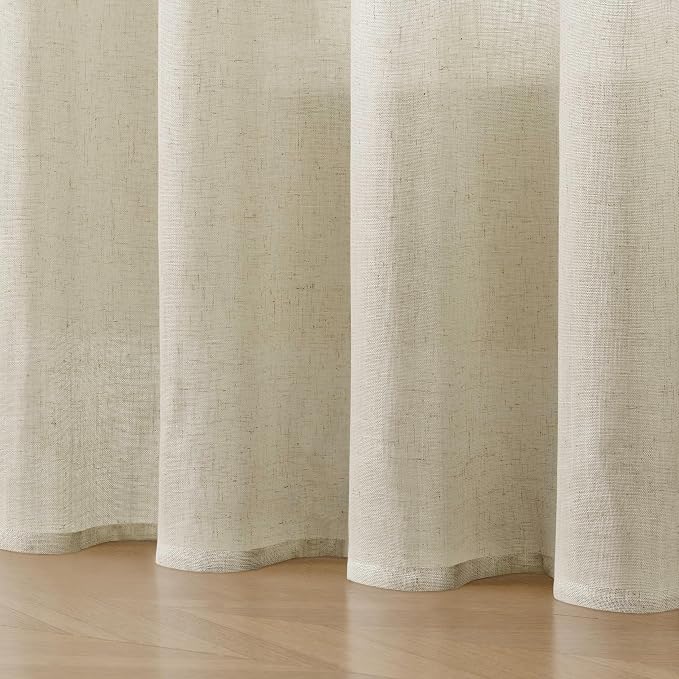 Joydeco Linen Curtains 84 Inch Length 2 Panel Sets, Light Filtering Curtains - Image 6