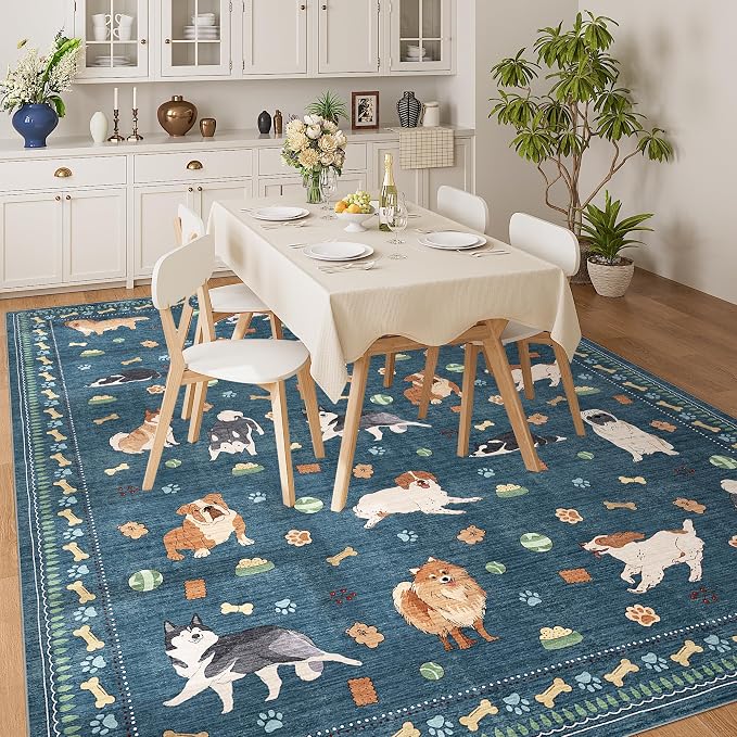 DUKINO 8x10 Area Rug, Washable Dog Rugs - Image 5