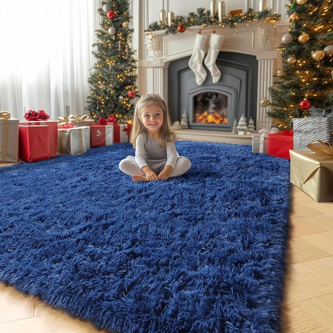 Amdrebio Navy Blue Large Area Rug 8x10 - Image 6