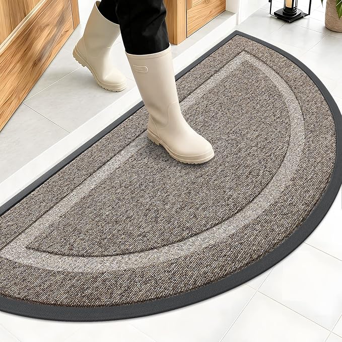OLANLY Half Circle Front Door Mat Outside 47x23 All-Season Rubber Doormat | by OLANLY