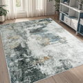 5x7 Area Rugs for Living Room Washable Bedroom Dining Room Black Gold | Modern by Aelenmu