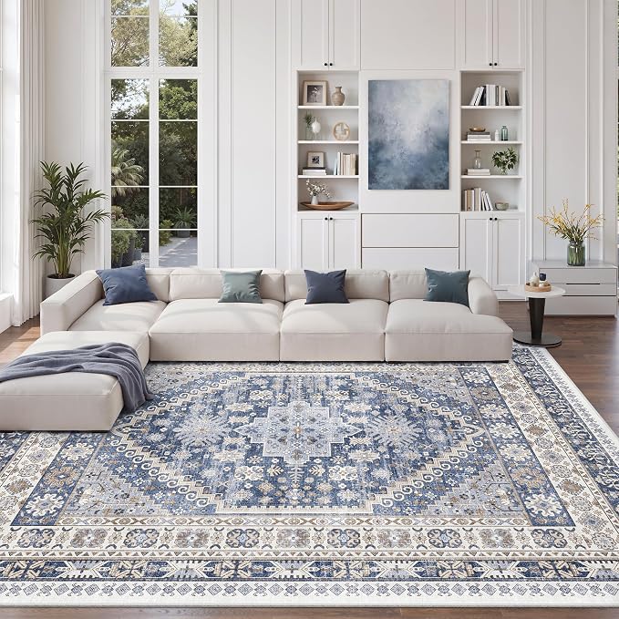 10x12 Area Rugs for Living Room, Large Washable Rug, Dining Room, Low Pile - Image 4