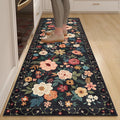 DUKINO 2x6 Runner Rug for Hallway, Washable Runner Rug Non Slip, Floral Indoor by DUKINO