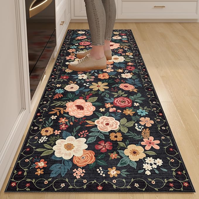 DUKINO 2.6x8 Runner Rug, Washable Runner Rug by DUKINO