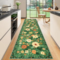 DUKINO 2.6x10 Hallway Runner Rug Washable Kitchen Rugs Non Slip Dark Green | by DUKINO