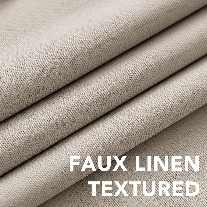 H.VERSAILTEX Blackout Curtains Linen Curtains 120 inches Long 100% Black Out - Image 4