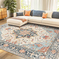 RELEANY Washable Area Rug, Water Repellent, Pet Friendly, Vintage Floral Boho by RELEANY