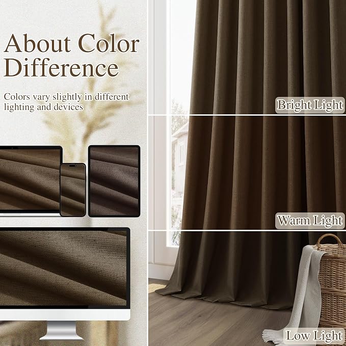 100% Blackout Curtains 120 Inch Length 2 Panels Set - Image 7