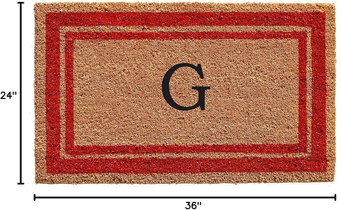 Calloway Mills 153032436G Red Border 24" x 36" Monogram Doormat - Image 2