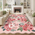 DUKINO 5x7 Area Rugs for Bedroom, Floral Washable Rug Non Slip, Stain Resistant by DUKINO