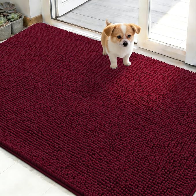 OLANLY Dog Door Mat for Muddy Paws 50x30, Super Absorbent Chenille Mud Mat | by OLANLY