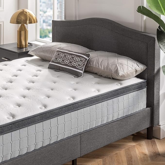ZINUS 12 Inch Comfort Support Cooling Gel Hybrid Mattress, Full, Euro Top Innerspring Mattress, Motion Isolating Pocket Springs, Mattress in A Box