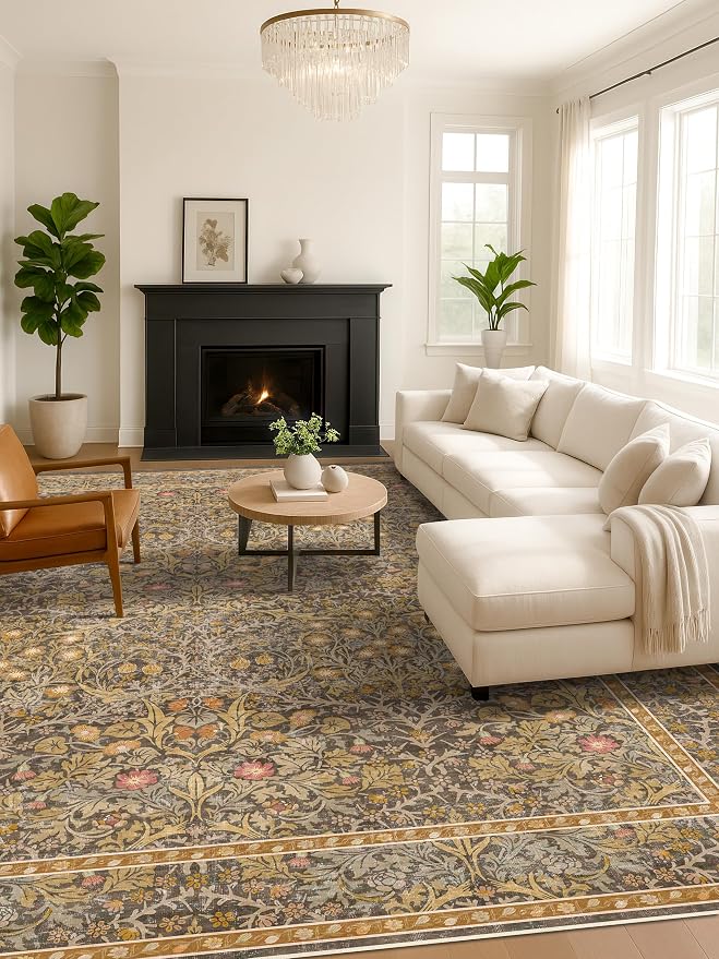 Vintage Floral Living Room Rug 8x10, Dining Room Under Kitchen Table, Oriental - Image 6