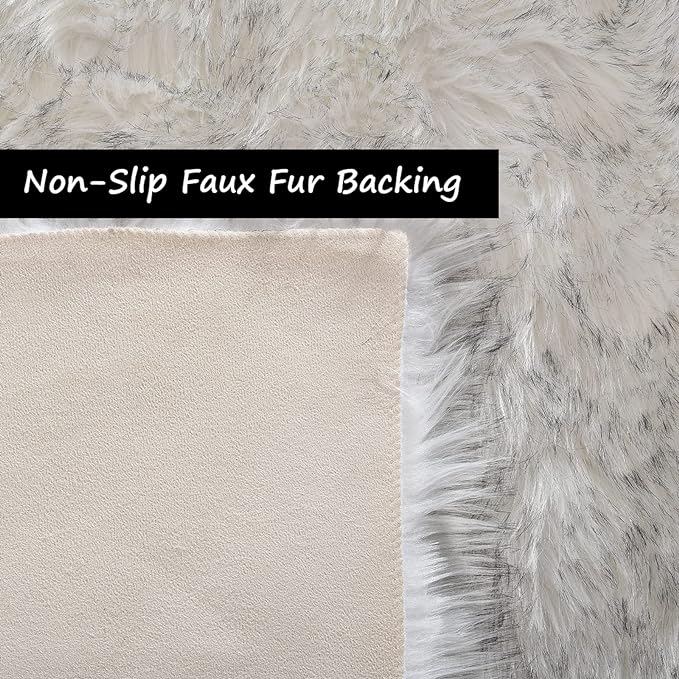 Goolela Fluffy Faux Sheepskin Fur Rug - Image 4