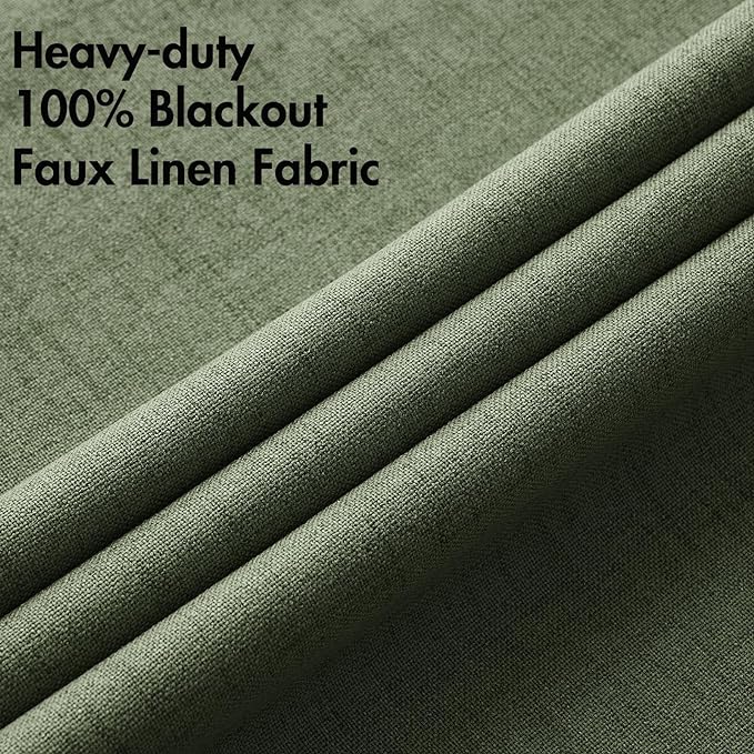 MIULEE 100% Blackout Linen Curtains - Image 5