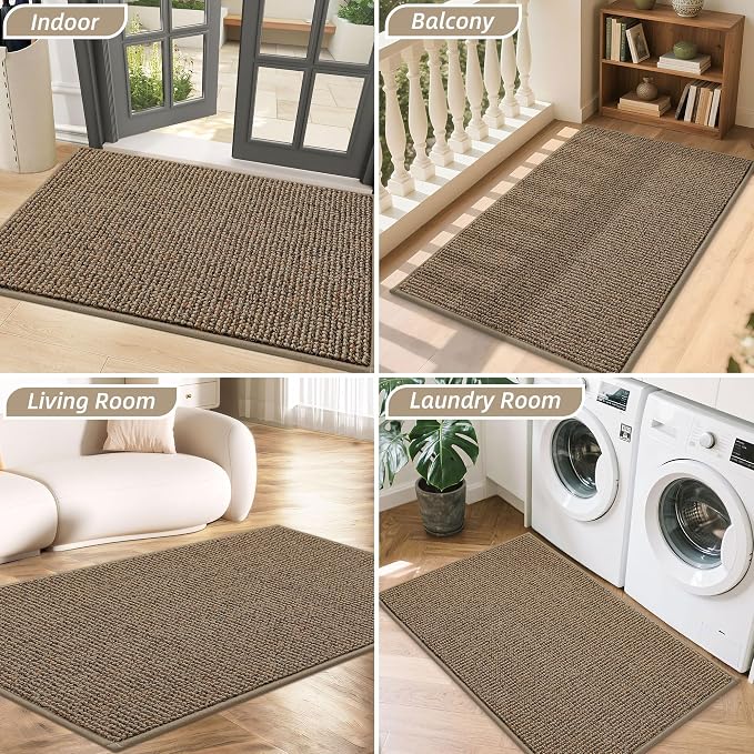 BEQHAUSE Dirt Trapper Door Mat 32" x 48", Non-Slip Washable Doormats, Low - Image 8