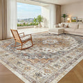 Madane 8x10 Area Rugs for Living Room, Non-Slip Washable Rug, Turmeric/Grey | by Madane