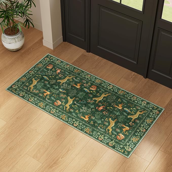 DUKINO 2x4 Rug for Entryway, Animal Washable Runner Rug for Kitchen, Low Pile - Image 6