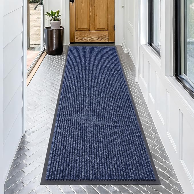 OLANLY Front Door Mat 71x23, Waterproof Heavy-Duty Indoor Outdoor Doormat | Blue by OLANLY