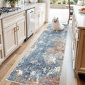 3x8 Washable Hallway Runner – Non-Slip Abstract Modern Neutral Wide Carpet by BYYVOORugsforYourHome