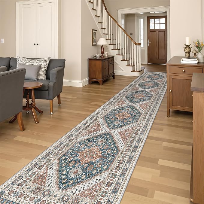 Washable Runner Rug 2.5x16, Non-Slip Long Kitchen Rugs, Soft Hallway Runner by Restydon