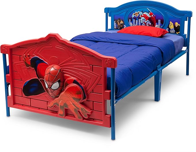 Marvel Spider Man Plastic 3D-Footboard Twin Bed by Delta Children