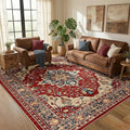 RELEANY Washable Area Rug, Water Repellent, Pet Friendly, Vintage Floral Boho by RELEANY