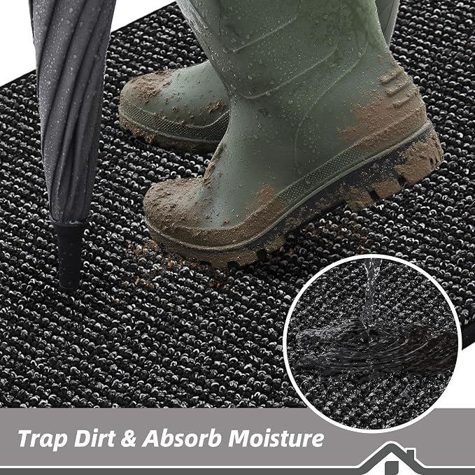 BEQHAUSE Dirt Trapper Door Mat 24" x 36", Non-Slip Washable Doormats, Low - Image 3