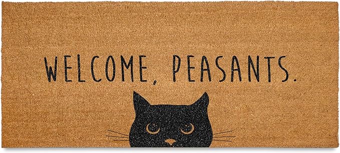 Welcome Peasants Door Mat Large 48x24 Inch, Pvc Backing, Dirt Scraper, by MainEventUSA