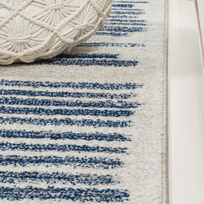 JONATHAN Y Khalil Modern Berber Stripe Cream/Navy Indoor Area Rug, Contemporary - Image 6