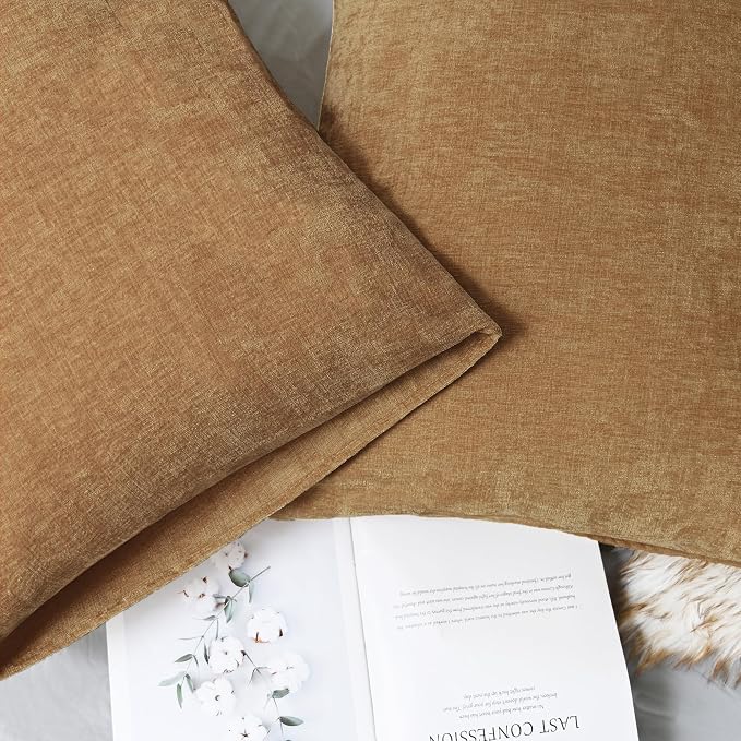 CaliTime Decorative Throw Pillow Covers 26 X 20 Inches Apricot Brown | Pack of 2 - Image 6