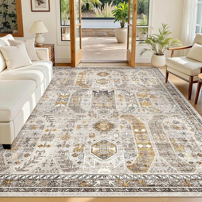 Madane 5x7 Area Rugs for Living Room, Non-Slip Washable Rug, Soft Low Pile by Madane