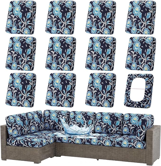 Waterproof Outdoor Cushion Covers, Stretch Patio Slipcovers | UV Resistant by hyha