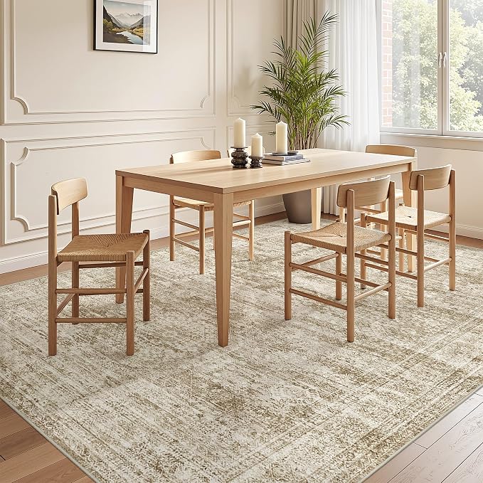 5x7 Area Rugs for Living Room, Large Washable Rug, Dining Room, Low Pile - Image 5