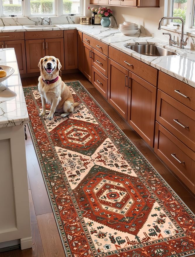 SERISSA 2'6"x10' Washable Non Slip Boho Runner Rug - Image 3