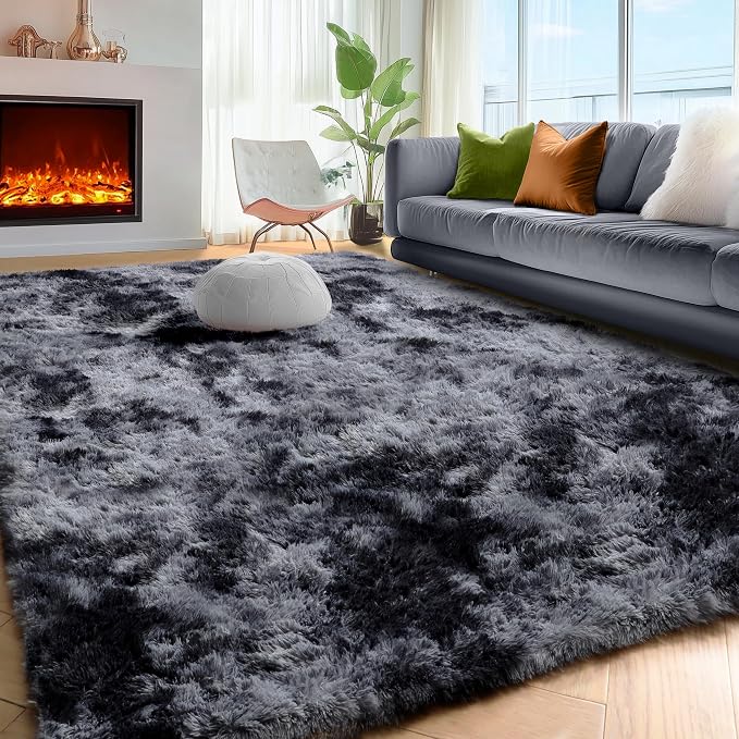 Abstract Shaggy Area Rug 6x9 Feet, Plush Fluffy Rugs - Image 3