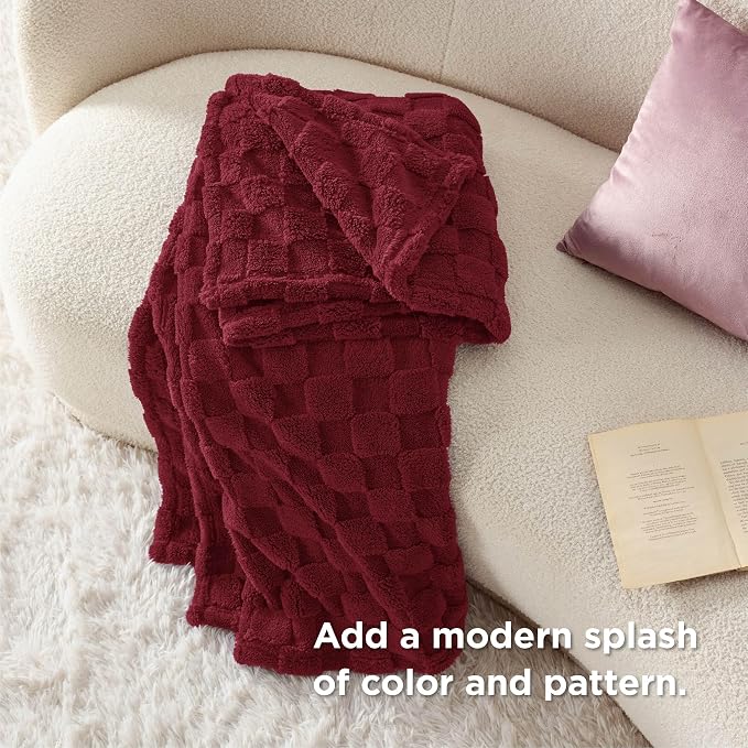 Bedsure GentleSoft Burgundy Throw Blanket - Image 5