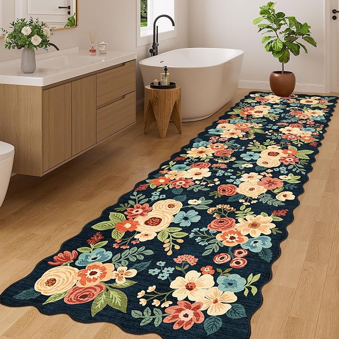 DUKINO 3x10 Runner Rug, Non Slip Floral Washable Rug - Image 4