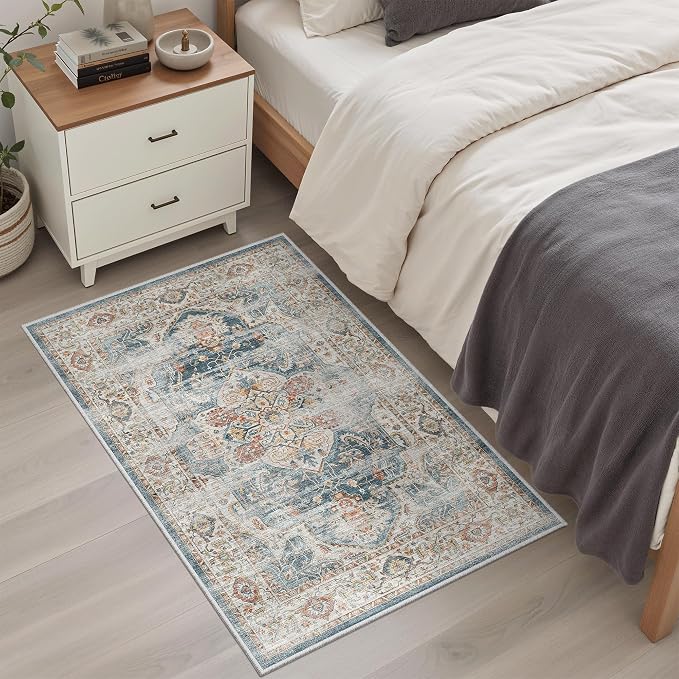 Madane Washable Area Rug 2x3 Small Entryway Rugs Non-Slip, Low Pile Floor Carpet - Image 4