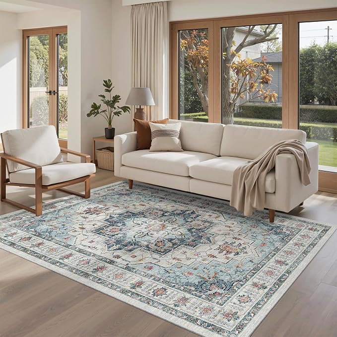 Madane Area Rug 4x6 Washable Rugs Vintage - Image 2