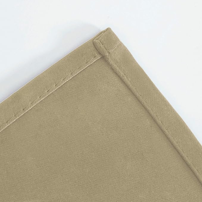 Beige Blackout Curtains 66 x 63 Inch Length/Set of 2 Curtain Panels/Thermal - Image 7