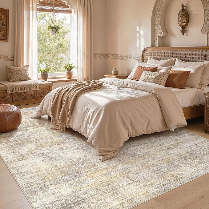 cotiled Boho 9x12 Area Rug for Living Room: Large Moroccan Washable Rug | Solve - Image 6