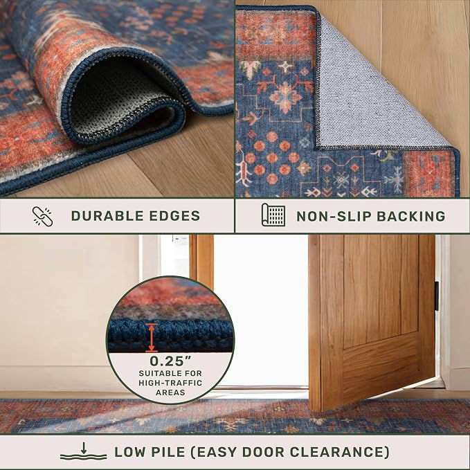 Washable 3x20 Extra Long Hallway Runner Rug, Non-Slip Stain & Fade Resistant - Image 4
