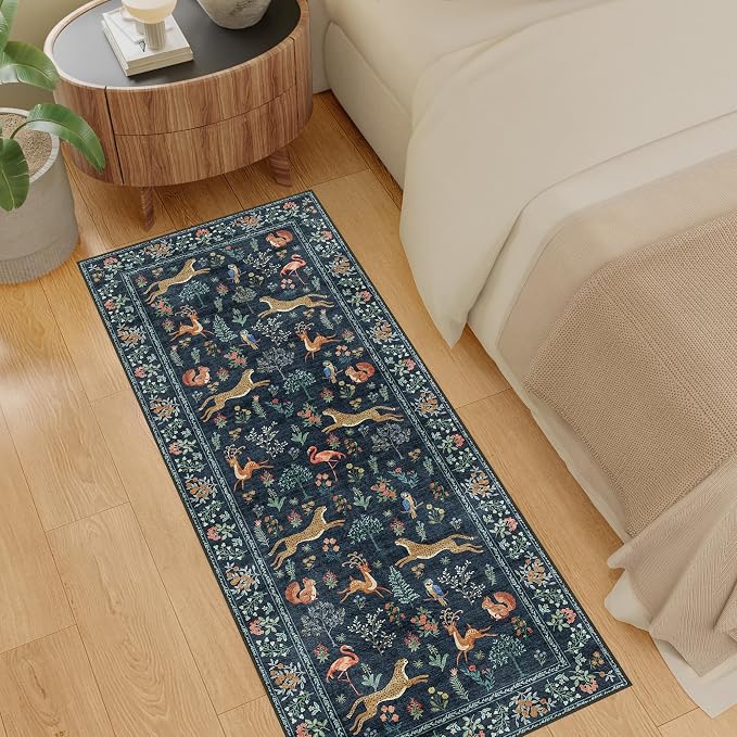 DUKINO 2x5 Rug for Hallway, Washable Animal Runner Rug Non Slip, Stain Resistant - Image 4