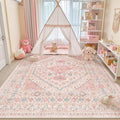 Pink Rugs for Bedroom-8x10 Area Rugs for Living Room, Girls Room | Washable by Zesthome