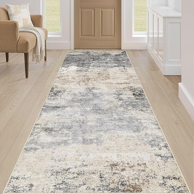 LOONGRUG Runner Rug 2x6 Washable Non-Slip Kitchen Neutral Modern Rug | Abstract - Image 4