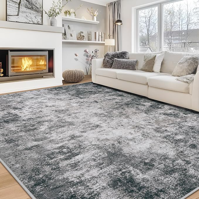 Aelenmu 8x10 Area Rugs for Living Room Bedroom Dining Room Washable Black | by Aelenmu